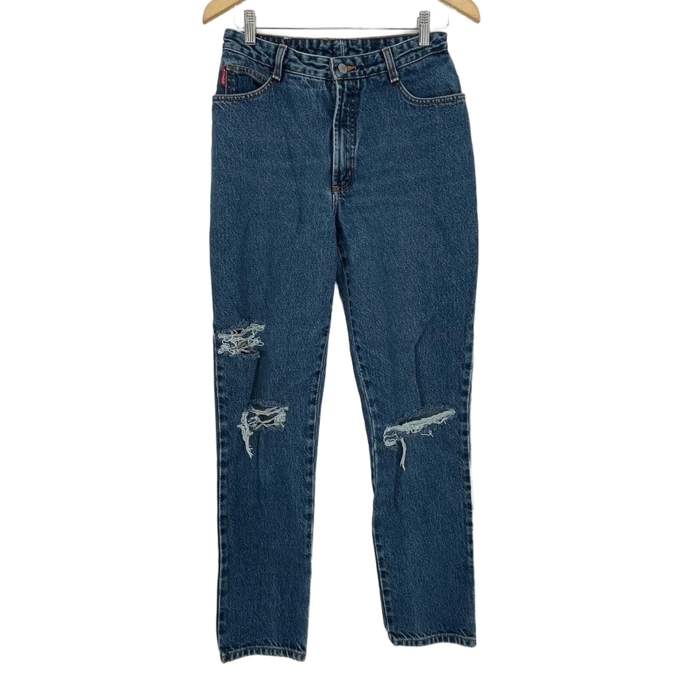 Bongo Womens Vintage 90's High Rise Distressed Medium Wash Grunge Jeans Size 28